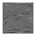 Abstract wavy twisted distorted line striped black and white texture