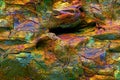 Abstract weathered colorful rock