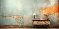 Abstract weathered old house wall painted background