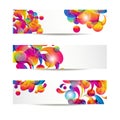 Abstract web banners with colorful arc-drop for your www design Royalty Free Stock Photo