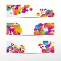 Abstract web banners with colorful arc-drop for your www design Royalty Free Stock Photo