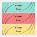 Abstract web banners set with curve elements and shadows. Royalty Free Stock Photo