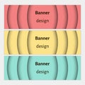 Abstract web banners set with curve elements and shadows. Royalty Free Stock Photo