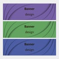 Abstract web banners set with curve elements and shadows. Royalty Free Stock Photo