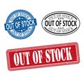 Abstract web grunge rubber stamps set with text out of stock Royalty Free Stock Photo