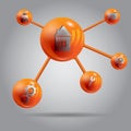 Abstract web orange molekule design eps 10 Royalty Free Stock Photo