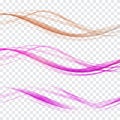 Abstract web smooth spring fresh dividers lines collection of bright headers or footers. Vector illustration