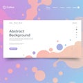 Abstract webpage design featuring a gradient background blending blue and pink