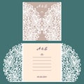 Abstract wedding cutout invitation template. Suitable for lasercutting. Lazercut vector wedding invitation template Royalty Free Stock Photo