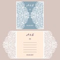 Abstract wedding cutout invitation template. Suitable for lasercutting. Lazercut vector wedding invitation template Royalty Free Stock Photo