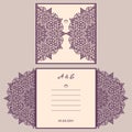 Abstract wedding cutout invitation template. Suitable for lasercutting. Lazercut vector wedding invitation template Royalty Free Stock Photo