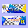 Abstract weekend sales banner discount