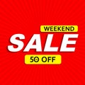 Abstract weekend sale poster. Vector illustration