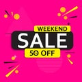 Abstract weekend sale poster. Vector illustration