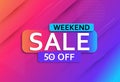 Abstract weekend sale poster. Vector illustration