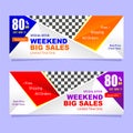 Abstract weekend sales banner collection