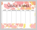 Abstract weekly planner