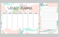 Abstract weekly planner