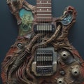 Abstract weirdcore guitar. Created using ai generative.
