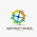 Abstract wheel company logo, business concept