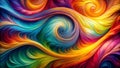 Abstract Whirlwind of Curls: A Visual Symphony of Movement and Form AI generated