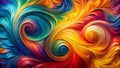 Abstract Whirlwind of Curls: A Visual Symphony of Movement and Form generative AI