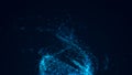Abstract whirlwind of dust particles. Futuristic vortex. Explosion dynamic wave in space. Wormhole shimmering. 3d rendering