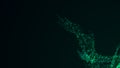 Abstract whirlwind of dust particles. Futuristic vortex. Explosion dynamic wave in space. Wormhole shimmering. 3d rendering