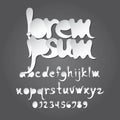 Abstract White Alphabet and Digit Vector Royalty Free Stock Photo