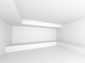 Abstract White Architecture Background. Empty Room Modern Interior