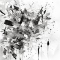 Abstract Ink Splatter Background With Gray Colored Strokes Art Illustration