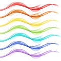 Abstract white background with colorful lines in the form of waves Royalty Free Stock Photo