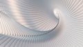 Abstract white background, 3d gray wavy stripes pattern, interesting spiral architectural minimal wallpaper Royalty Free Stock Photo