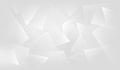 Abstract White Background with 3d Silver Triangles. Minimalist Simple Bg with Light Effect. Vector Geometrical Royalty Free Stock Photo