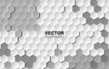 Abstract white background of Embossed surface Hexagon,Honeycomb modern pattern concept, Creative light and shadow style. Geometric Royalty Free Stock Photo