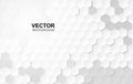 Abstract white background of Embossed surface Hexagon,Honeycomb modern pattern concept, Creative light and shadow style. Geometric Royalty Free Stock Photo