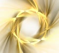 Abstract white background with golden wreath with rays pattern,