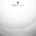 Abstract white background with gray circles and curve overlapping halftone texture space for your text