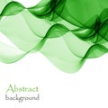 Abstract white background with green lines in the form of waves Royalty Free Stock Photo