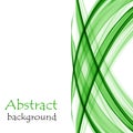 Abstract white background with green lines in the form of waves Royalty Free Stock Photo