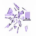 Abstract white background with isolated glass shards and glitter. 3d illustration, 3d ..rendering Royalty Free Stock Photo