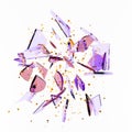 Abstract white background with isolated glass shards and glitter. 3d illustration, 3d ..rendering Royalty Free Stock Photo