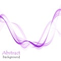 Abstract white background with purple lines in the form of abstract smoke Royalty Free Stock Photo