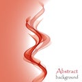 Abstract white background with red lines in the form of waves Royalty Free Stock Photo