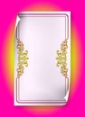 Pink Vintage Frame with swirls and paisley on curl paper Royalty Free Stock Photo