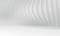 Abstract white background with waves lines. 3d rendering of building. Modern architecture interior design. Futuristic technology Royalty Free Stock Photo