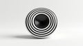 Abstract White And Black Circular Object With Hyper-realistic Webcam Style