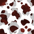 Abstract white and brown cow spots seamless pattern background Royalty Free Stock Photo