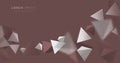 Abstract white and brown polygonal chaotic particles background. Pyramids with space. Vector illustration Royalty Free Stock Photo