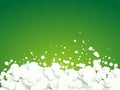 Abstract white bubbles on green background